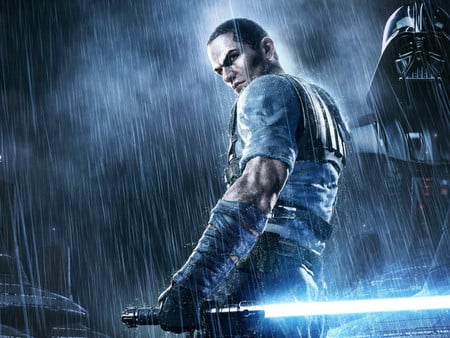 Star_Wars__The_Force_Unleashed - wars, star, water, blue, warior, force, rain, video games, sky