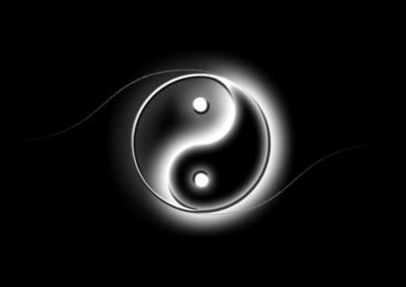 Ying & Yang - black, 3d, yang, ying