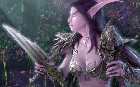 World_of_Warcraft._Night_Elf - girls, warcraft, night, anime, tree, video games, world