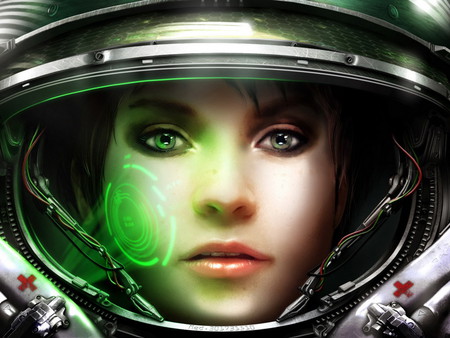 Starcraft - girls, anime, green, starcraft, face, video games