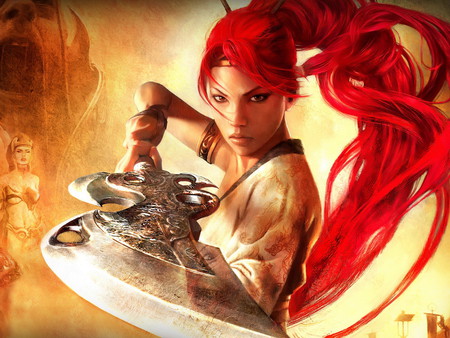 Heavenly_Sword - girls, red, sword, video games, yellow, anime, hair, other