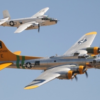B-17G Flying Fortress and B25J Mitchell