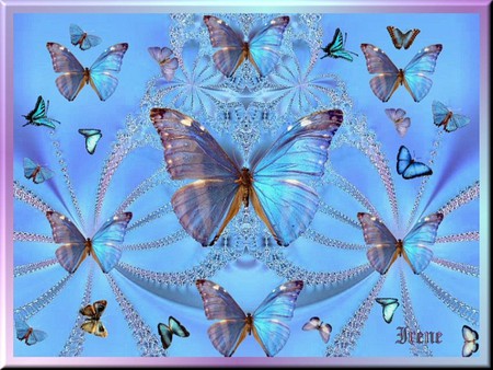 JEWELED BUTTERFLY - jeweled, jade, blue, butterflies