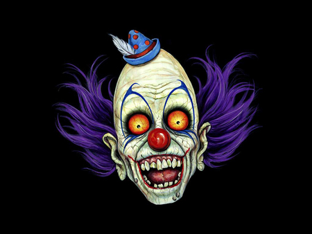 Clown - clown, purple, horror, evil, scary