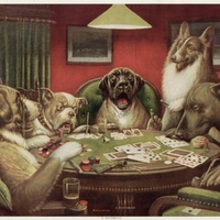 dogs playing poker