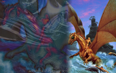 Dolphins of Pern - fantasy, people, dragons, abstact