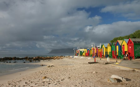 Deserted - deserted, beach, victorian, south africa, beach houses, sand, muizenberg, colourful