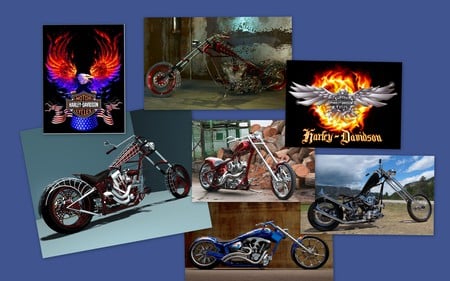 Harleys for Val And Tex - collage, motorcycles, harleys, harley davidsons