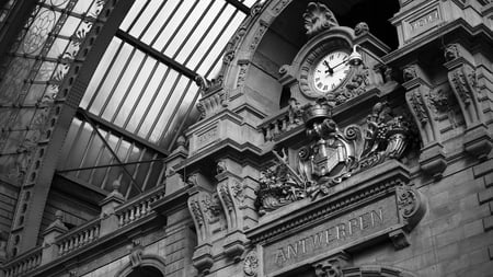 And the time stopped... - black and white, historical, architecture, time