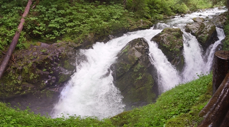 Sol Duc Falls - nature, lush, forest, beautiful, river, green, waterfalls