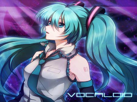 Hatsune Miku - miku, hatsune, cute, beautiful, vocaloids, blue hair, purple, pretty, cool, beauty, awesome, vocaloid, anime, twintail, blue, nice, tie, blue eyes, hatsune miku