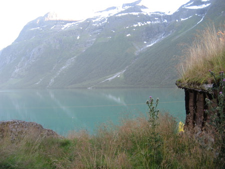 Fjord Cabin Norway - glacier water, lake, mountain, cabin