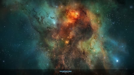 haunting arm nebula - colorful, space, stars, nebula