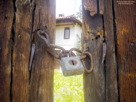 Locked house - old, house, lock, bulgaria, wood