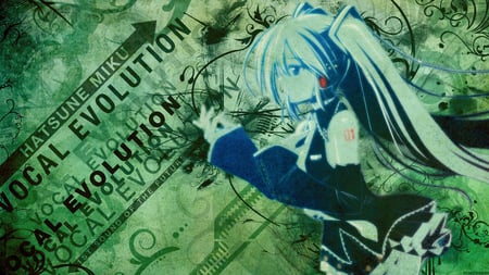 The green wall of... - hatsune, hatsune miku, green wall, miku