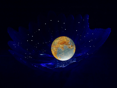 amok the stars...ours are same...be well my friend - night sky, stars, art photo, globe, wonderful