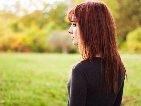 Susan Coffey - people, beautiful, coffey, hair, black, outdoors, redhead, red, model, susan