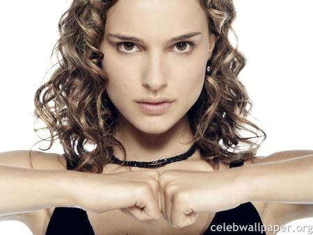 Natalie Portman - hands, actress, pretty, lips, female, eyes, hair