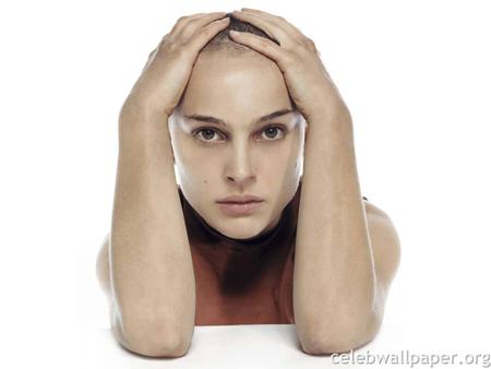 Natalie Portman - pretty, lips, female, look, eyes, no hair, actress