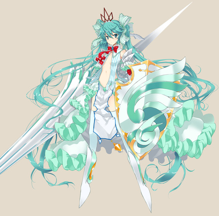 Beautiful Knight Miku - hatsune, vocaloid, miku, beautiful