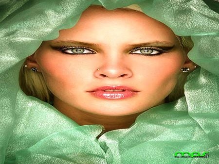 SO SOFT - female, soft, green, sheer, face, cover