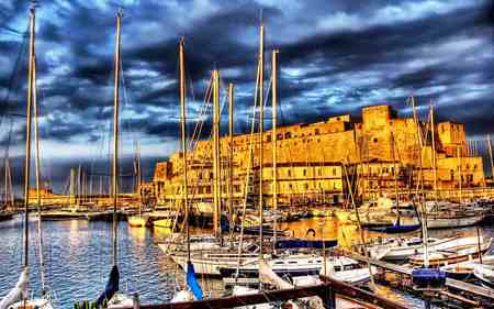 Old Sea Port - sky, boats, photography, port, nature, clouds, blue, sea, old, boat