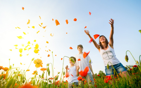 Happy People - children, happy, people, flowers, spring, photography, nature, abstract