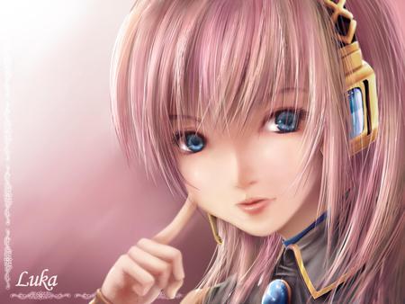 Megurine Luka - realistic, beauty, nice, headset, music, white, pretty, cool, megurine luka, idol, anime, megurine, cute, luka, blue eyes, pink hair, song, vocaloids, real, vocaloid, beautiful, headphones, pink, awesome