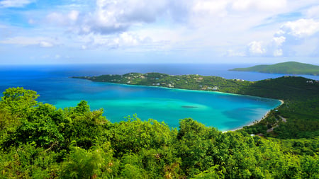 Magens Bay HD - ocean, trees, tropical, vacation, hi res, hd, nature, beautiful, scenery