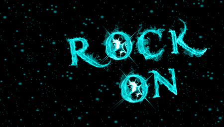 ♥ Rock On ♥ - rock on, blue, rock, text, littlemissgothic