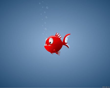 All alone - fish, abstract, 3d, cartoon