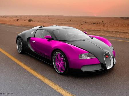 BuGaTTi Veyron - pink, bugatti veyron, virtual tuning, k k designs, veyron, pink bugatti