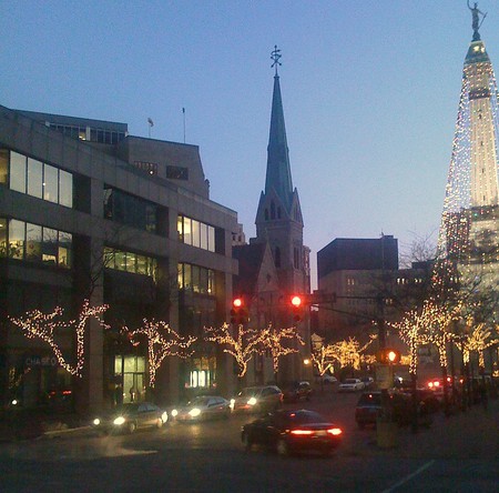 Downtown Indianapolis at Christmas - christmas, downtown indy, indianapolis, indiana