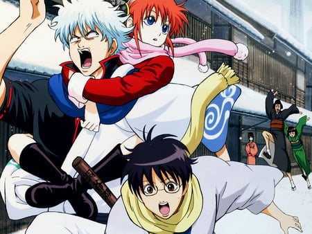 Gintama winter - catherine, kagura, gintoki sakata, tae shimura, ms otose, shinpachi shimura