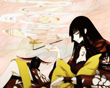 Yuuko xxxHolic - witch, red, xxxholic, yuuko ichihara, black mokona