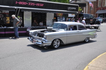 1957 Chevy - nice, blown, classic, silver