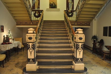 Stairway at Oldenberg - incredible, ornate, wrought iron, historic