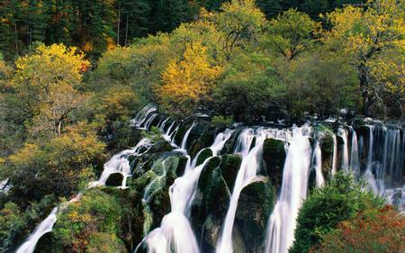 Autumn Waterfall - beauty, nature, waterfall, autumn