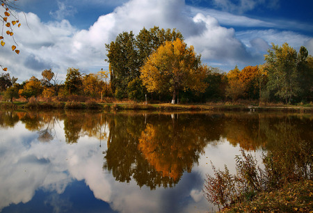 autumn lake - fall, nature, autumn, art photo, lake, reflection