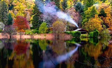 Very nice place - lake, house, trees, autumn