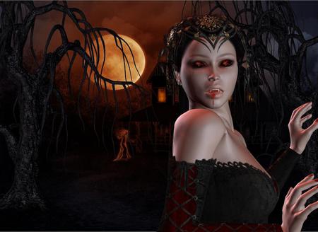 Vampire - darkness, vampire, fantasy, 3d