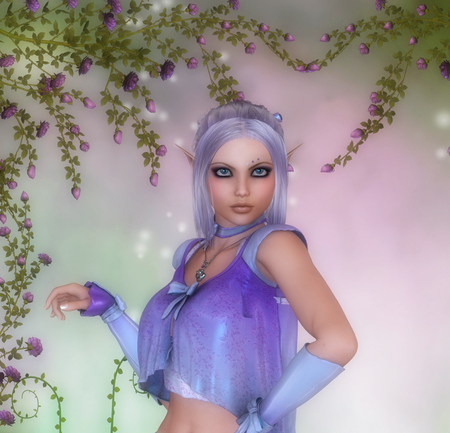 Elf - elf, fantasy, blue, 3d