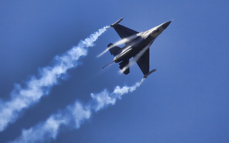 Belly Up - condensation, aircraft, jet, military, smoke