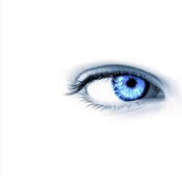 abstract,blue eye,white background