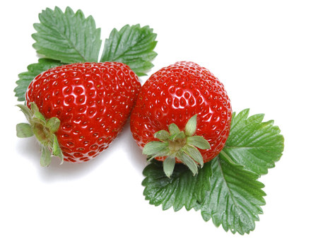 Two strawberries - strawberry, food, vegetable, fruit