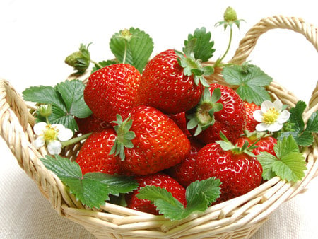 Fresh strawberries - food, fruit, strawberry, vegetable