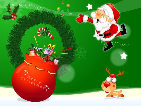 Christmas wallpaper - santa, season, noel, red, green, christmas