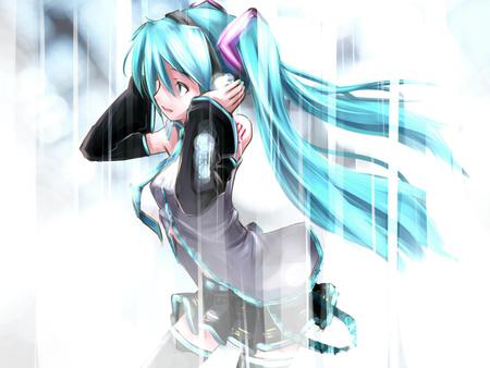 Hatsune Miku - beauty, nice, headset, thighhighs, twintail, colorful, pretty, cool, anime, miku, cute, hatsune miku, skirt, blue eyes, hatsune, vocaloids, blue hair, vocaloid, beautiful, headphones, tie, awesome