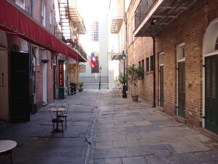 Sunday Mornings - stone, balconies, romantic, alley