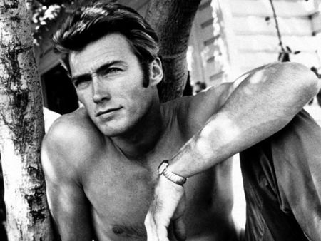 Clint Eastwood - male, best, actor, black and white, before, sexy